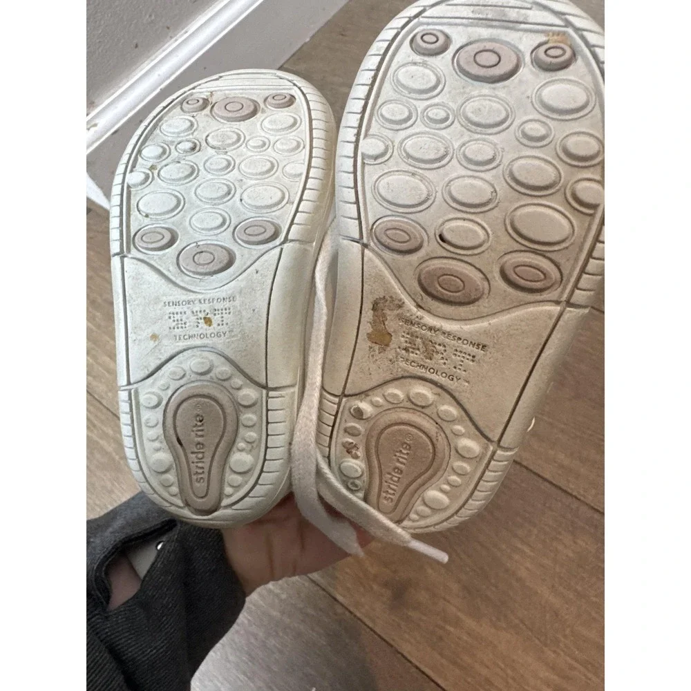 Stride Rite SRT Elliot Shoes Toddler Boys Size 4.5 White Leather Walking Lace Up